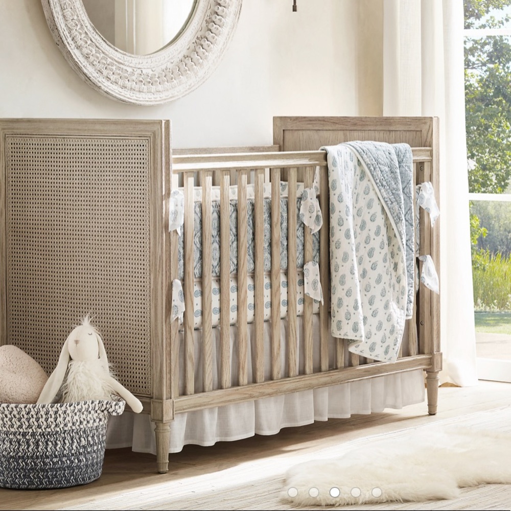 Restoration Hardware Linen Crib Skirt - like new